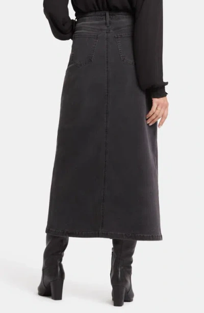 Nydj High Waist Slit Front Denim Maxi Skirt In Cloud Stone