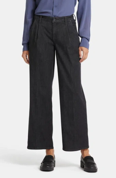 Nydj Teresa High Waist Pleat Wide Leg Ankle Jeans In Eternity
