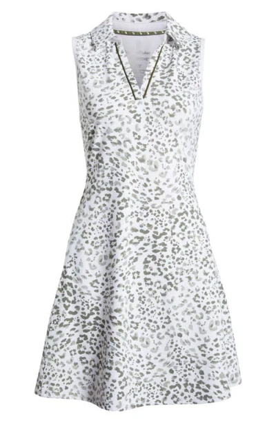 Tommy Bahama Aubrey Leopard Print Active Minidress In Tea Leaf