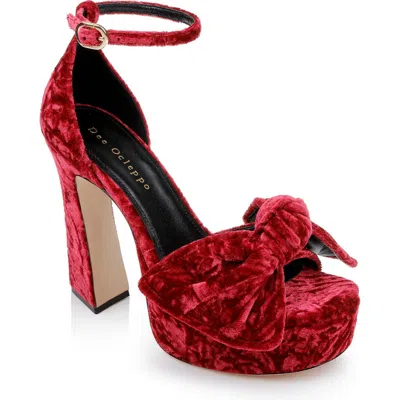 Dee Ocleppo Benton Ankle Strap Platform Sandal In Red Velvet