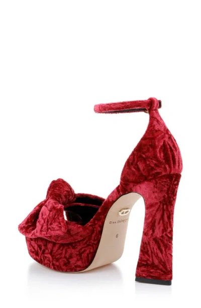 Dee Ocleppo Benton Ankle Strap Platform Sandal In Red Velvet