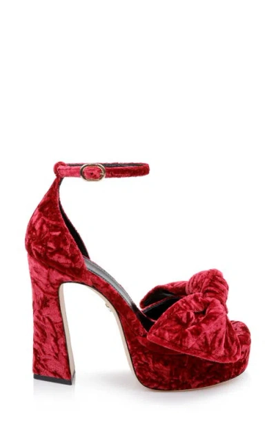 Dee Ocleppo Benton Ankle Strap Platform Sandal In Red Velvet