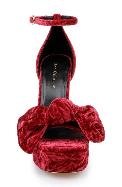 Dee Ocleppo Benton Ankle Strap Platform Sandal In Red Velvet