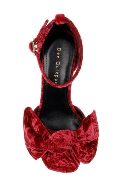 Dee Ocleppo Benton Ankle Strap Platform Sandal In Red Velvet
