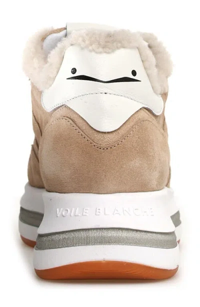 Voile Blanche Melany Genuine Shearling Lined Sneaker In Beige