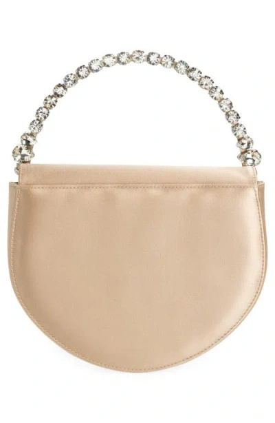 L'alingi Eternity Flap Embellished Satin Clutch In Champagne