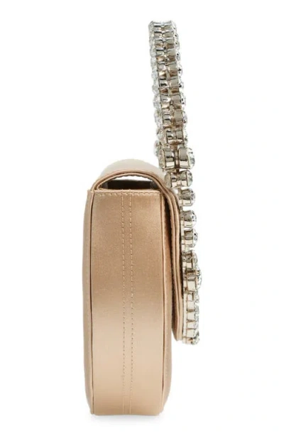 L'alingi Eternity Flap Embellished Satin Clutch In Champagne