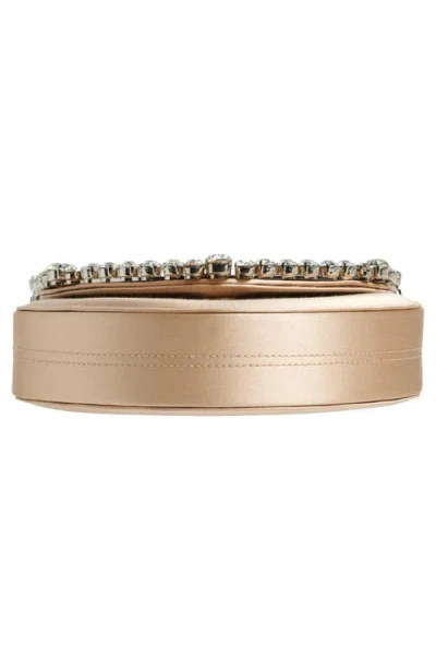 L'alingi Eternity Flap Embellished Satin Clutch In Champagne