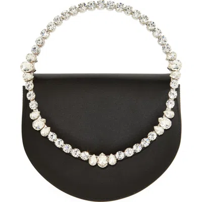 L'alingi Eternity Flap Embellished Satin Clutch In Black