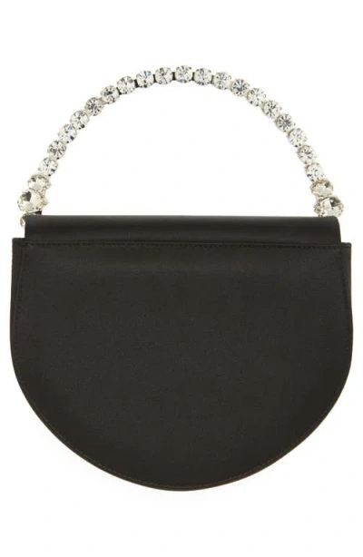 L'alingi Eternity Flap Embellished Satin Clutch In Black
