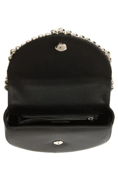 L'alingi Eternity Flap Embellished Satin Clutch In Black