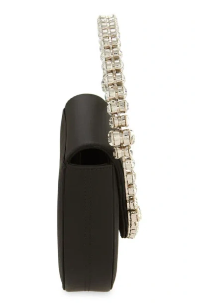 L'alingi Eternity Flap Embellished Satin Clutch In Black