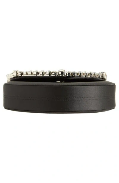 L'alingi Eternity Flap Embellished Satin Clutch In Black