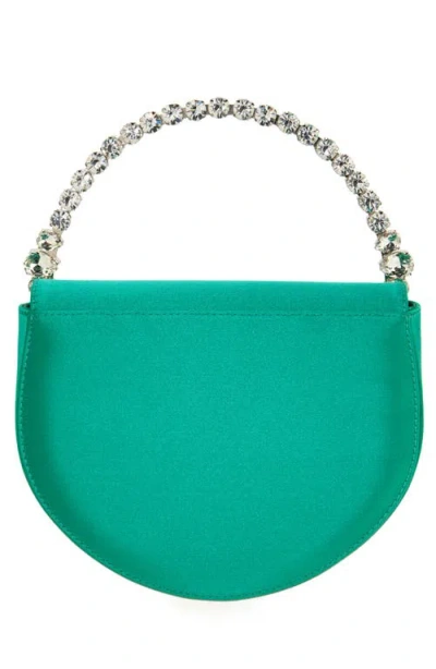 L'alingi Eternity Flap Embellished Satin Clutch In Emerald