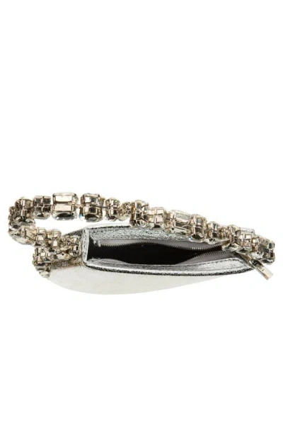 L'alingi Love Crystal Top Handle Bag In Silver