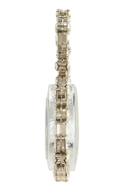 L'alingi Love Crystal Top Handle Bag In Silver