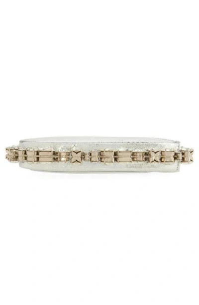 L'alingi Love Crystal Top Handle Bag In Silver
