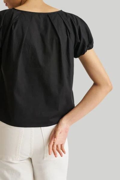 Reistor Balloon Sleeve Top In Black