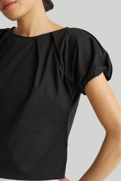 Reistor Balloon Sleeve Top In Black