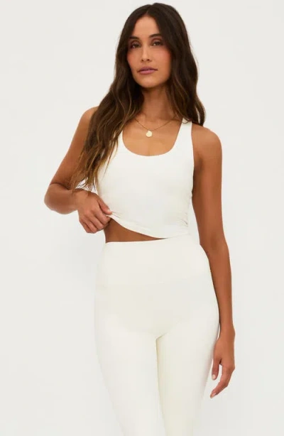 Shop Beach Riot Yara Racerback Crop Tank Top In Snow Cloud