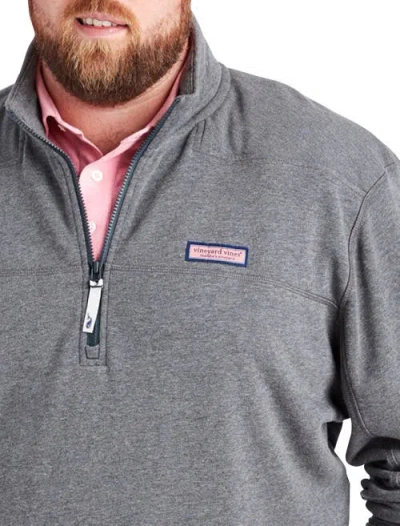 Vineyard Vines Big & Tall 1/4-zip Collegiate Shep Shirt In Charcoal