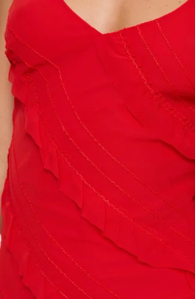 Princess Polly Lars Ruffle Trim Minidress In Red