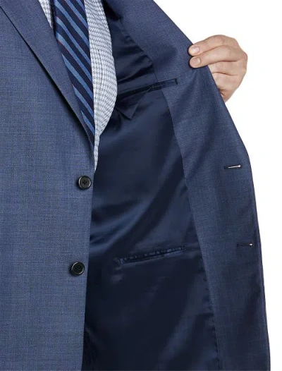 Oak Hill Premium By Dxl Jacket-relaxer Sharkskin Suit Jacket In Navy