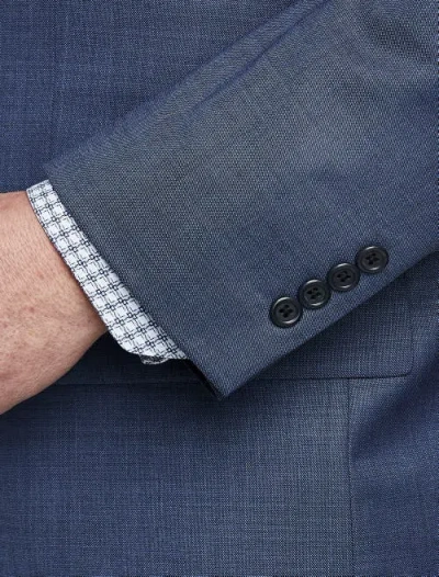 Oak Hill Premium By Dxl Jacket-relaxer Sharkskin Suit Jacket In Navy