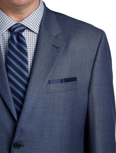 Oak Hill Premium By Dxl Jacket-relaxer Sharkskin Suit Jacket In Navy