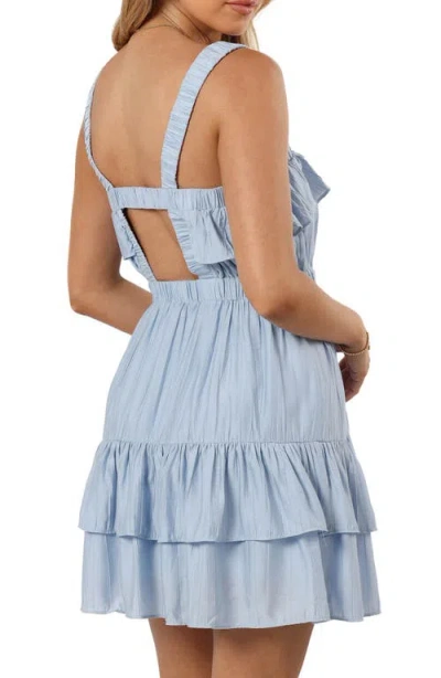 Petal And Pup Petal & Pup Jane Ruffle Cutout Minidress In Blue