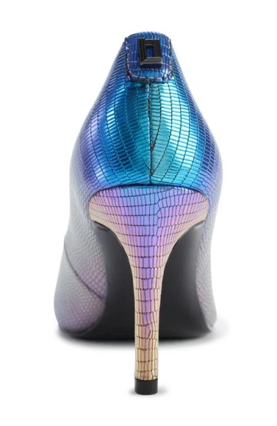 Karl Lagerfeld Paris Royale Pointed Toe Pump In Blue Multi