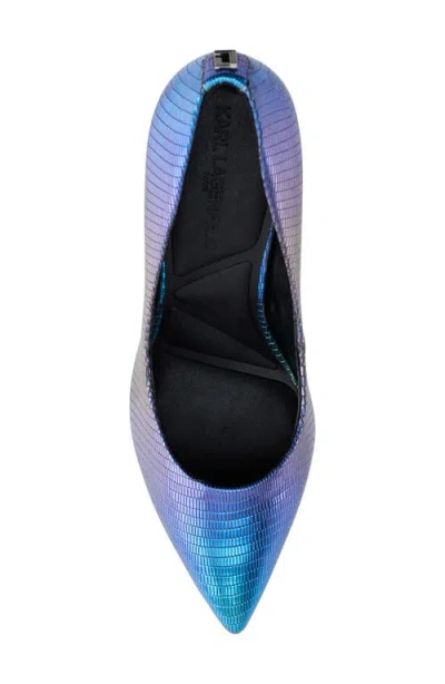 Karl Lagerfeld Paris Royale Pointed Toe Pump In Blue Multi