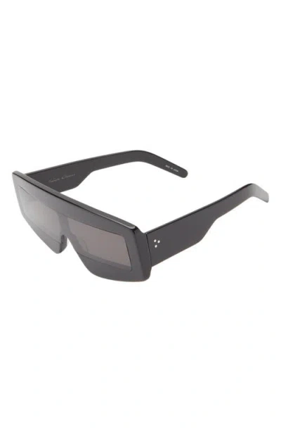 Rick Owens Phleg Oversize Rectangular Sunglasses In Black
