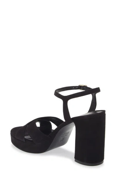 Stuart Weitzman Dayna Platform Sandal In Black Suede