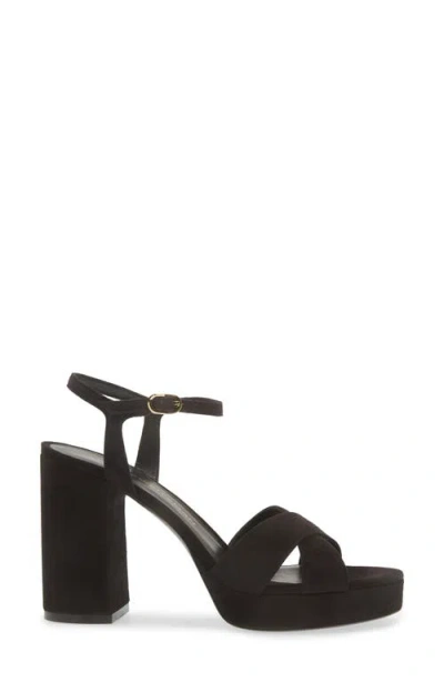 Stuart Weitzman Dayna Platform Sandal In Black Suede