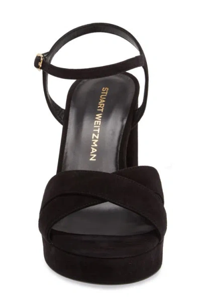 Stuart Weitzman Dayna Platform Sandal In Black Suede