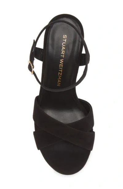 Stuart Weitzman Dayna Platform Sandal In Black Suede