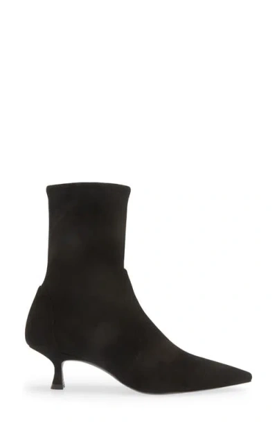 Shop Stuart Weitzman Naomi 50 Bootie In Black Stretch Suede