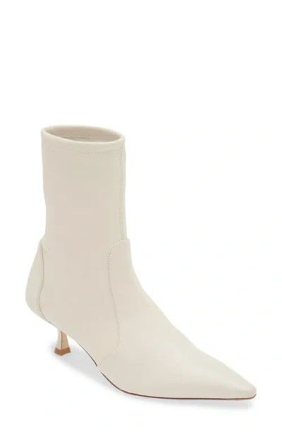 Stuart Weitzman Naomi 50 Bootie In Cream Stretch Nappa