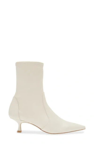 Stuart Weitzman Naomi 50 Bootie In Cream Stretch Nappa
