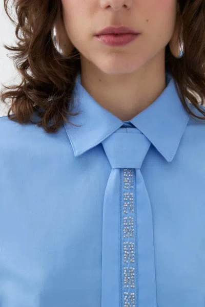 Shop Nocturne Shirt With Tie Detail In Blue