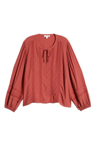 TREASURE & BOND TREASURE & BOND LACE INSET LONG SLEEVE TOP 