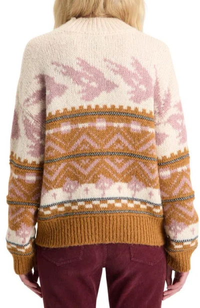 Scotch & Soda Metallic Fair Isle Pullover Sweater In Tobacco