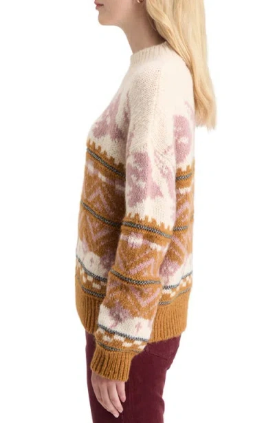 Scotch & Soda Metallic Fair Isle Pullover Sweater In Tobacco