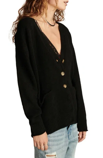 Shop Lucky Brand Slouchy Cardigan In Dark Black