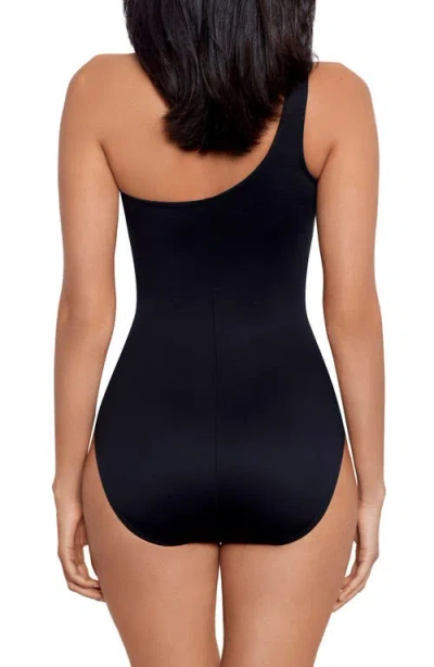 Miraclesuit Iridium Mynx One Shoulder One Piece Swimsuit In Blk/ Multi