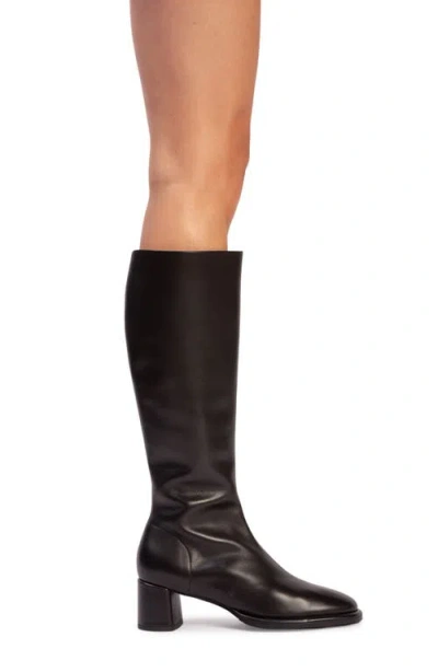 Black Suede Studio Sita Block Heel Boot In Black