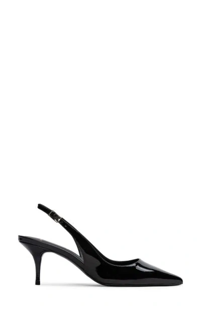 Black Suede Studio Alloy Pointed Toe Slingback Pump In Black