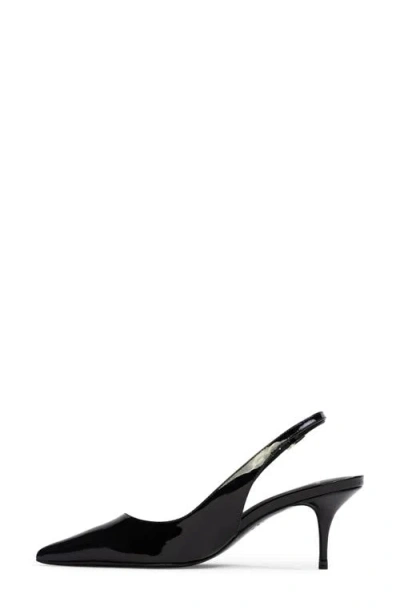 Black Suede Studio Alloy Pointed Toe Slingback Pump In Black