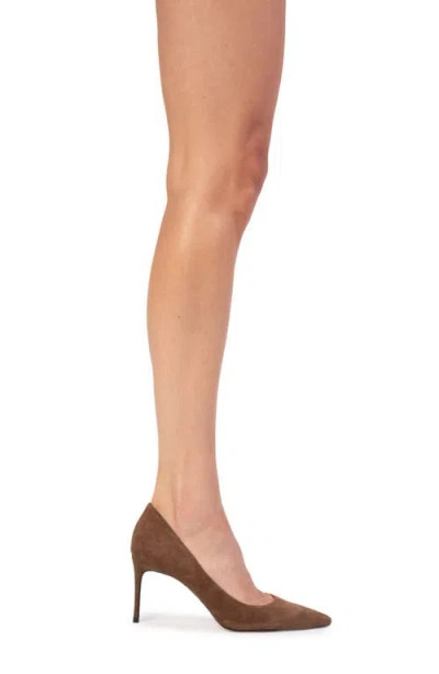 Black Suede Studio Amaya Pointed Toe Pump In Brown